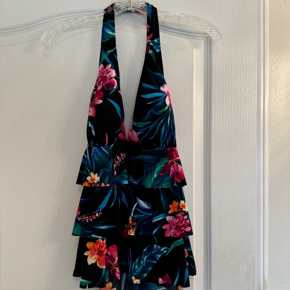 NWT Tankini Halter Swim Top Tropical